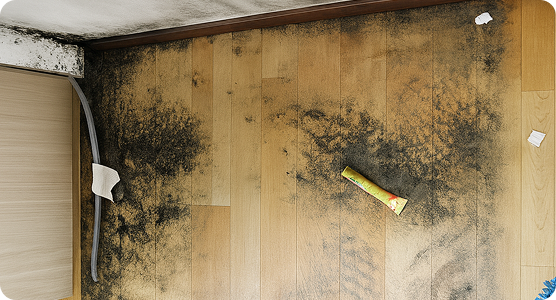 바닥공간 청소 전