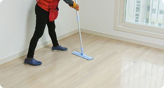 바닥공간 청소 후